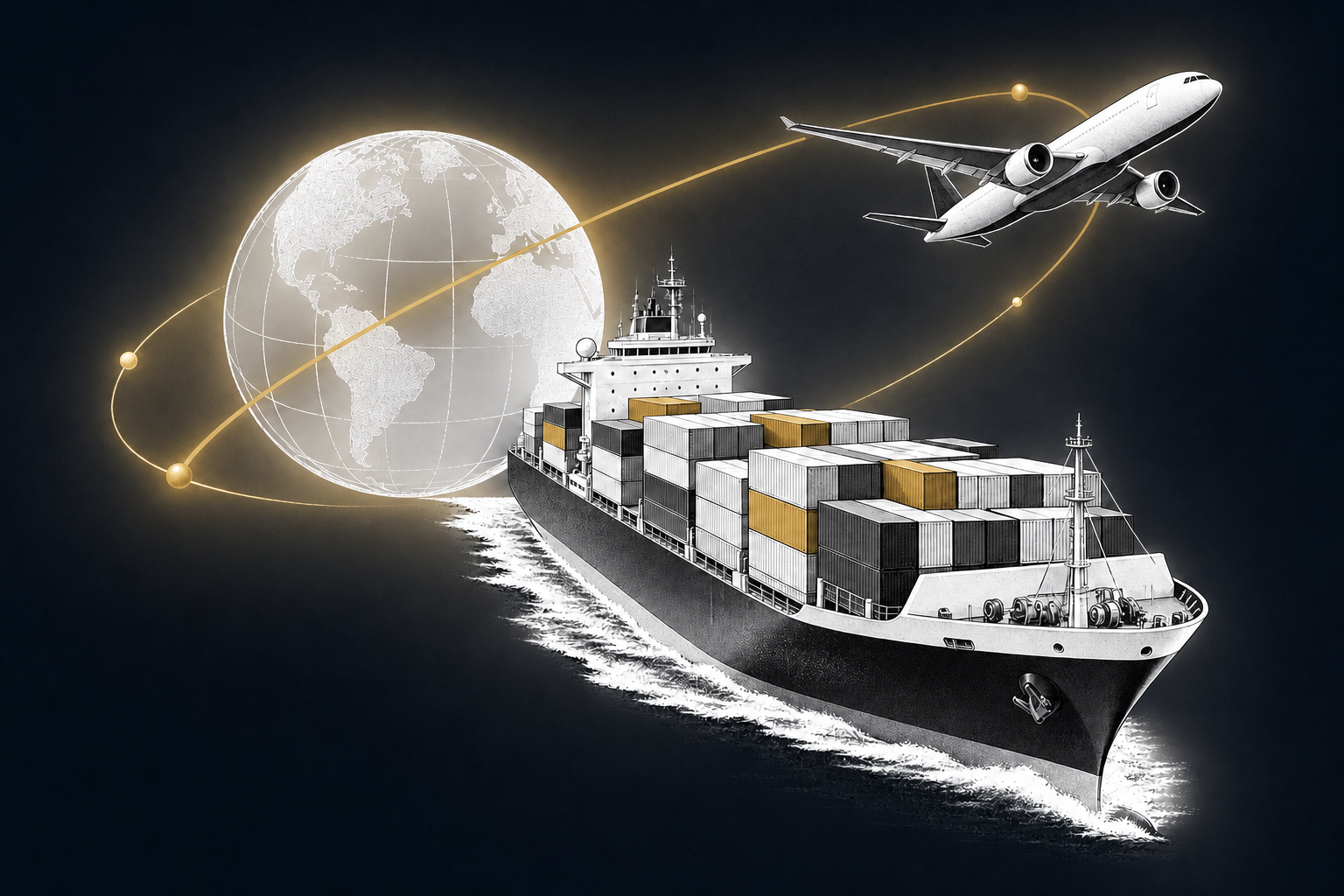 International maritime operation viewed from above