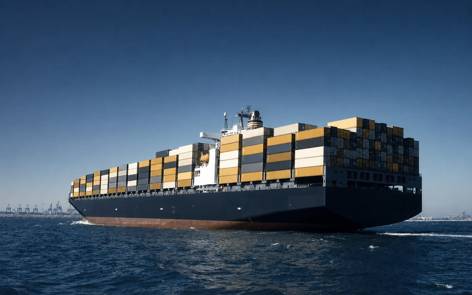 Buque portacontenedores navegando en una operación de comercio internacional
